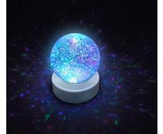 Garantie) Swgb Paillettes Boule Boule de neige avec lumière dambiance LED à changement de couleur