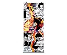CoolChange Grand Poster en Rouleau /Kakemono de One PieceFairy Tail Fait de Tissu, 100x40cm, Motiv: Gum Gum Red Hawk