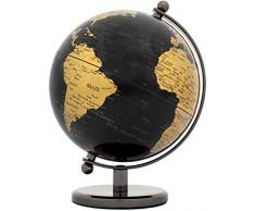 BRUBAKER - Globe terrestre - Design Moderne - Acier Inoxydable - Décoration Bureau - Hauteur 19 cm - Noir / Doré