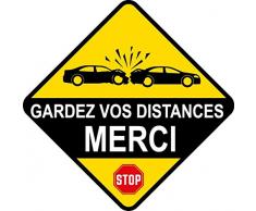 Zone-Stickers Sticker Panneau Gardez Vos Distances Merci - 20cm x 20cm