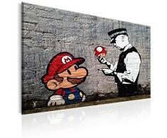 murando Impression sur Toile intissee 120x80 cm Tableau Tableaux Decoration Murale Photo Image Artistique Photographie Graphique 1 Piece Banksy Street Art Mario h-B-0080-b-a