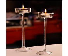 Générique Chandelier en Verre Clair Haut Bougeoir Décor - Transparent