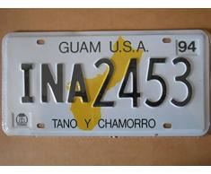 Fabbri Plaque immatriculation américaine Nouvelle 31 x 16 cm Reproduction Guam USA Tano y Chamorro