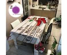 Treer Nappe de Table Impression, 3D Rectangulaire Tissu Lavable Entretien Facile Résistant Multi-usages Intérieur et Extérieur Anti-Salissure Étanche (90x90cm,Noël A)