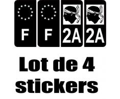 SAFIRMES 4 Autocollants Stickers Auto Plaque dimmatriculation 2A Black Edition Corse