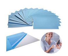 AMACOAM Stickers Miroir Adhésif Miroir Autocollant Mural 20 Pièces Miroir Carre 15x15 cm Miroir Adhesif Mural Feuilles Miroir Muraux Miroir Non Verre Stickers Muraux pour la Décoration Intérieure