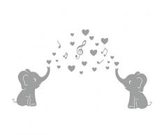 Bdecoll Eléphant Stickers Muraux Autocollants De Bricolage Décoration Bébé Mur Autocollants,Stickers muraux bébé Chambre Decor enfants Chambre Stickers Muraux (Music)