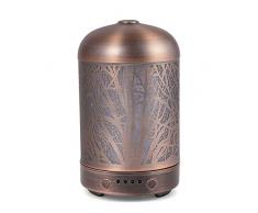 COOSA Diffuseur dHuiles Essentielles en Métal 100ml Humidificateur dair avec 7 Couleurs Diffuseur de Parfum 4 Réglages de Temps Waterless Arrêt Automatique pour Maison Bureau Spa Yoga