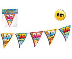 Guirlande fanions anniversaire 20 ans - Taille Unique