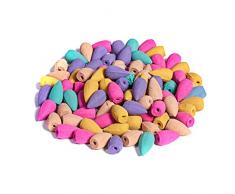 Tanness Lot de 100 cônes dencens à reflux - 10 parfums naturels mixtes - Jasmin rose, lys, menthe, lavande et autres types de cônes dencens naturels