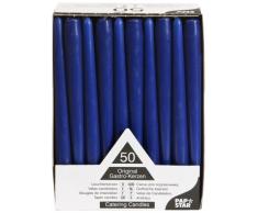 Papstar 17965 Lot de 50 Bougies Diamètre 2,2 x 25 cm Bleu foncé