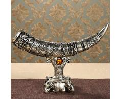 Sculpture Statuette Imitation Ivoire Argent Ornements Armoire À Vin Européen Figurine en Résine dart des Articles DAmeublement pour Salon Table Accessoires De Bureau Cadeaux De Noël Ornements B