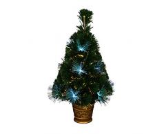 AUTOUR DE MINUIT 5SAF174MC Sapin Fibre Optique Los Angeles, PVC, Multicolore, 35 x 35 x 60 cm