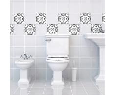 Ambiance-Live 24 Stickers adhésifs carrelages | Sticker Autocollant Carrelage - Mosaïque carrelage mural salle de bain et cuisine | Carrelage adhésif - traditionnels - 10 x 10 cm - 24 pièces