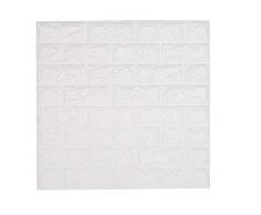 shkax Papier Imitation Brique Blanc Papier Peint Enfants Autocollant Décoratifs Carrelage Adhésif Effet 3D 60x60cm Amovible Étanche Moderne Stickers Muraux Chambre Cuisine