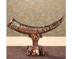 Sculpture Statuette Vin Rouge Vin Ornements Imitation Ivoire Cabinet Figurine en Résine dart Européen des Articles DAmeublement pour Salon Table Accessoires De Bureau Cadeaux De Noël Ornements B