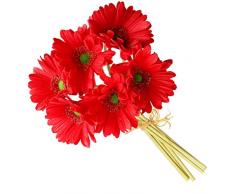 Boburyl Artificielle Chrysanthème Bundle Simulation Fleur PU Décoration Florale Fausse Fleur Bundle Décoration dintérieur, Rouge foncé