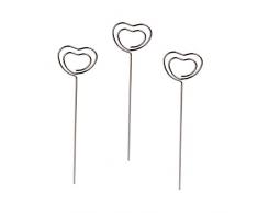 30PCS Porte Photo Mémo Carte Pince Coeur en Acier Carte Place pour Décoration de Mariage Fête Photo