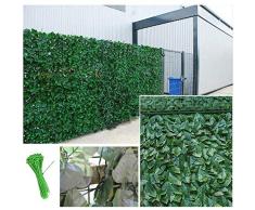 Pare-Vue pour Balcon Paravent Anti-vol De Jardin Feuilles De Haie Artificielles Écran Privé Faire Défiler avec Zip Plantes Décoratives Darrière-Cour/Panneaux Muraux