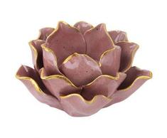 Présent Time Flower, Bougeoir en porcelaine fait main Rose PT3507