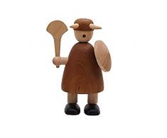 Kentop Statue de Viking Païen Statuette Sculpture Figurine de Finition Bois - Fabriqué en Hêtre et Sapele - 32 * 14CM / 22 * 14CM / 10 * 8CM