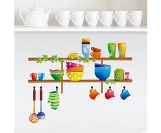 ufengke Ustensiles de Cuisine Diversifiée Coloré Stickers Muraux, Cuisine Salle À Manger Autocollants Amovibles
