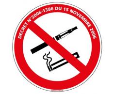 INTERDICTION DE FUMER ET DE VAPOTER AVEC LOI - Adhésif Autocollant Sticker - Mur Porte Portail Garage - Diamètre 125 mm - Garantie 10 ans - Panneau INTERDICTION DE FUMER ET DE VAPOTER AVEC LOI