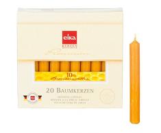 Eika Lot de 20 Bougies de 10% cire d'abeille Carillon de Noël Arbre de Noël / ange Pyramide Haute 10,5 cm, Ø 1,25 cm Fabriqué en Allemagne
