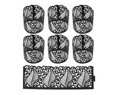 YINETTECH Lot de 50 photophores à LED Noir/doré pour Noël, Mariage, fête, Anniversaire