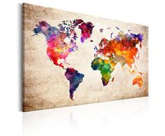 B&D XXL murando Impression sur Toile intissee120x80 cm 1 Piece Tableau Tableaux Decoration Murale Photo Image Artistique Photographie Graphique Carte du Monde k-B-0027-b-a