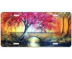 Dom576son Plaque d'immatriculation en Aluminium, Cadre Fin Fin et Fin pour Voiture américaine 15,2 x 30,5 cm