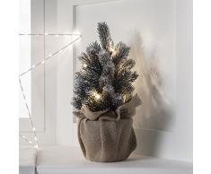Lights4fun Mini Sapin de Noël Artificiel avec 8 LED Blanc Chaud à Piles, 30cm