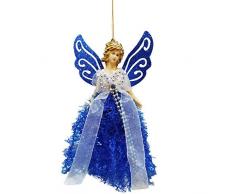 duquanxinquan Noël Cimier Traditionnel de Sapin de Noël Ange,Arbre De Noël Pendentif,Mini Ange avec Ailes Pendentif, Poupée De Noel pour Décorations De Noël Ornement darbre De Noël