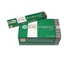 Encens Vijayshree Golden Nag Forest 12 boîtes Parfum Forêt Bâtonnets d'encens indiens
