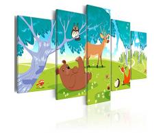 murando Impression sur Toile intissee 200x100 cm Tableau 5 Parties Tableaux Decoration Murale Photo Image Artistique Photographie Graphique pour Enfants e-B-0011-b-m