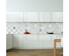 60 Stickers adhésifs carrelages | Sticker Autocollant Carrelage - Mosaïque carrelage mural salle de bain et cuisine | Carrelage adhésif - artistique nuances de gris - 10 x 10 cm - 60 pièces