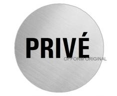 OFFORM Plaque de Porte en Acier INOX brossé, Pictogramme Privé Ø 75 mm No.8550