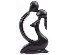 Coco Papaya Statuette Abstraite Couple Sensuel h30cm en Bois Massif sculpté Main