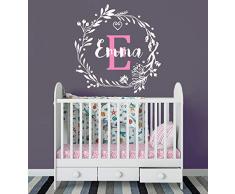 Sticker Mural personnalisé Nom personnalisé Monogramme prénom Vinyle Autocollant Autocollant Chambre Art Adesivo Mur Autocollant 42 * 43 cm