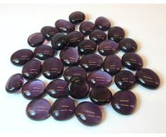 Galets en verre - Pierres décoratives - Petites pierres de muggels, emballées en violet à 200 g.