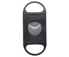niceeshop(TM) Ovale Coupe-cigare en Acier Inoxydable avec Double Lame, Noir