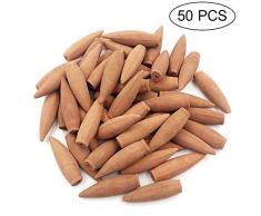 ECYC® 30 Minutes Long Burn Natural Encens Backflow, Encens De Pagode De Bois De Santal Naturel, 50pcs