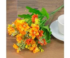 1 bouquet de 28 marguerites artificielles - Fleurs en soie - Belle décoration de mariage, de fête, Orange, Taille unique