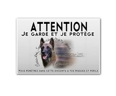 Pets-easy Plaque Attention au Chien Malinois de Ring