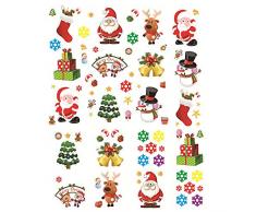 MEJOSER 20PCS Noël Stickers Autocollant Statique Bonhomme Sapins de Noël Flocon de Neige Cadeaux pour Fenêtre pour Noël Maison Magasin Bureau Décoration