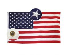 Lixure Drapeau des États-Unis - Drapeau Américain 90x150cm- Drapeau USA Grande Taille avec Qualité Premium 50 étoiles Brodées utilisé pour Extérieur/Décoration Intérieure/Festival de Musique