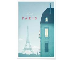 Juniqe® Affiche 20x30cm Paris Voyages - Design „Paris“ (Format : Portrait) - Poster, Tirages dart & Tableaux par des Artistes indépendants créé par Henry Rivers