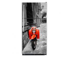 Sticker autocollant frigo Rue Scooter Orange 70x170cm SAEFR1069 (Fond Transparent)