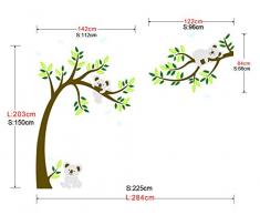 ufengke® Grand Arbre Dessin Animé Animaux Koala Stickers Muraux, La Chambre Des Enfants Pépinière Autocollants Amovibles