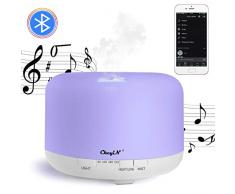 Diffuseur dHuile Essentielle Bluetooth,800ML Humidificateur,Diffuseur dArômes Peut être Utilisé Comme Lecteur de Musique et Veilleuse-Pour SPA/Yoga/Bureau Etc